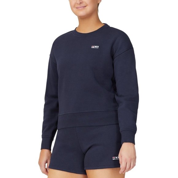 FILA Women's Stina Fleece Sweatshirt Navy Blue Size XL MSRP $40 - Picture 1 of 1